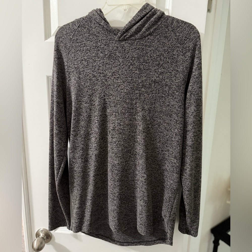 Gray Lightweight Shirt Jacket Soft Knit Relaxed Fit